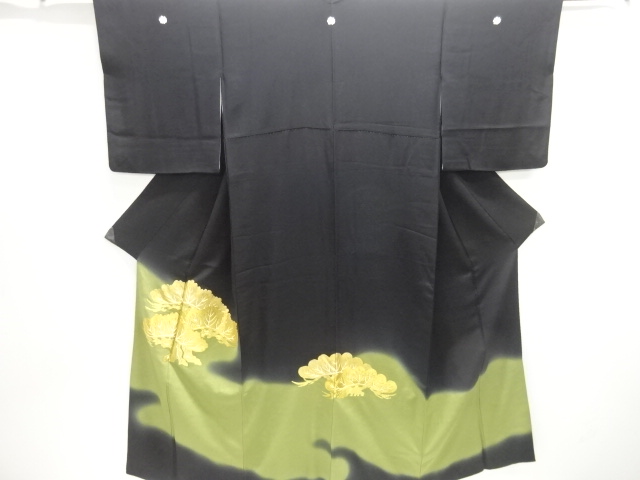 JAPANESE KIMONO / TOMESODE / EMBROIDERY / PINE